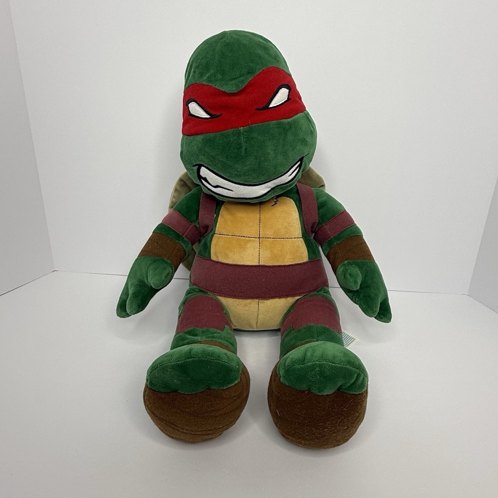 Build A Bear BAB Nickelodeon TMNT Raphael 18" Plush With Shell